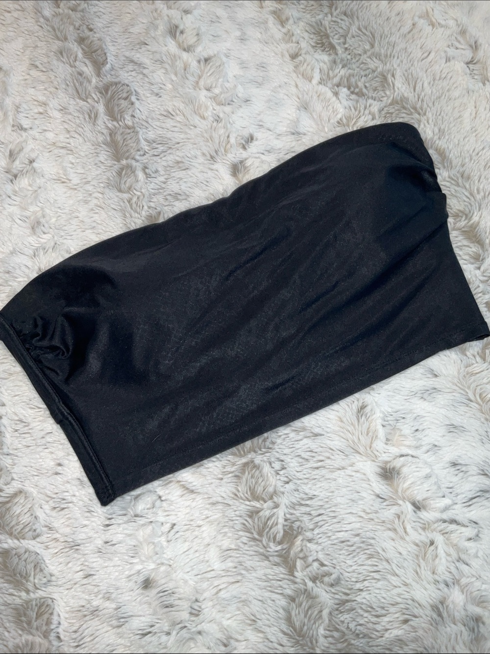 Strapless long-line swim top